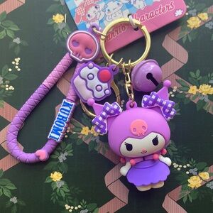 Kuromi Keychain with Bell